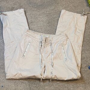 Woman’s cargo Cream Pants with Drawstring